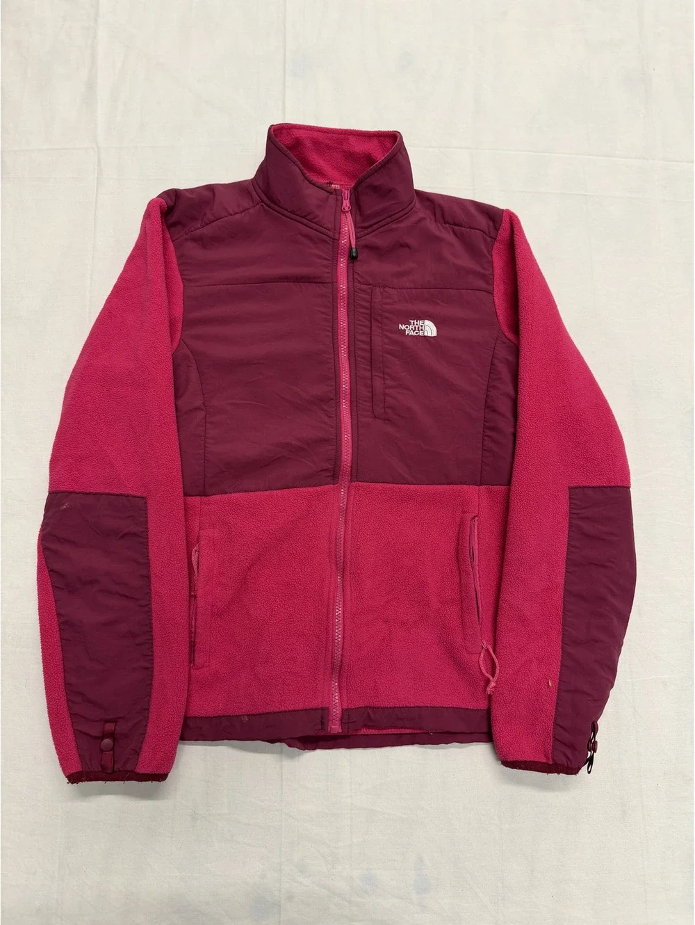 The North Face Women's XL Pink and Burgundy Fleece Jacket